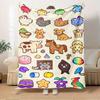 1pc Cute Animals,Kawaii Style,Cartoon IconsDigital Print Fleece Blanket - Contemporary Style, Suitable for All Seasons, Perfect for Home, Tr