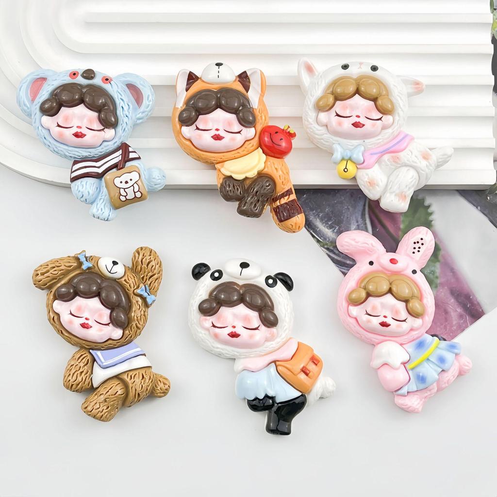 Cute Wendy Animal Costume Resin Hair Clip & Keychain Pendant DIY Accessory