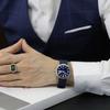 BERNY Men's Titanium Analog Quartz Watch, Japanese VJ53 Movement, 10 ATM Waterproof, Sapphire Glass, Super Luminous, Calendar, Blue Dial
