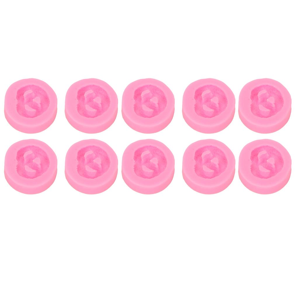 10PCS Biscuit Silicone Mould Pink High Temperature Resistant Low Deformation Baking Mold for DIY