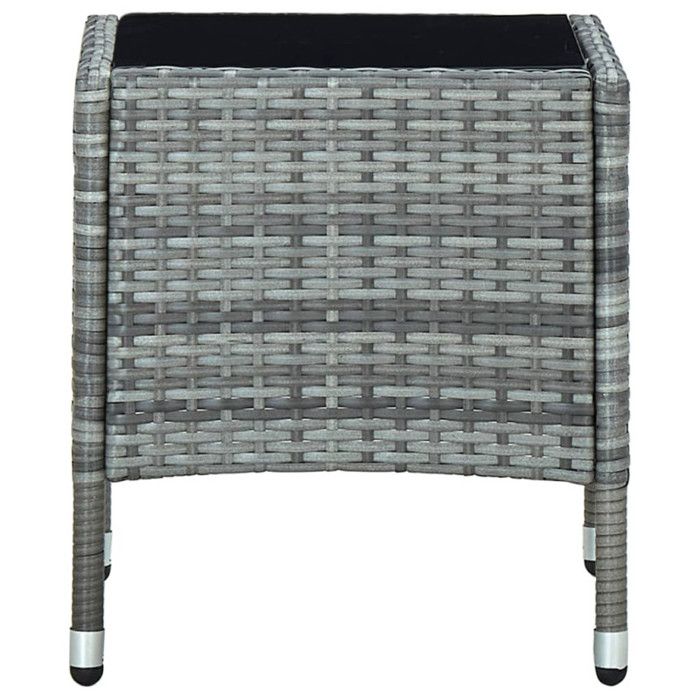 VidaXL Table de jardin Gris 40x40x45 cm Résine tressée
