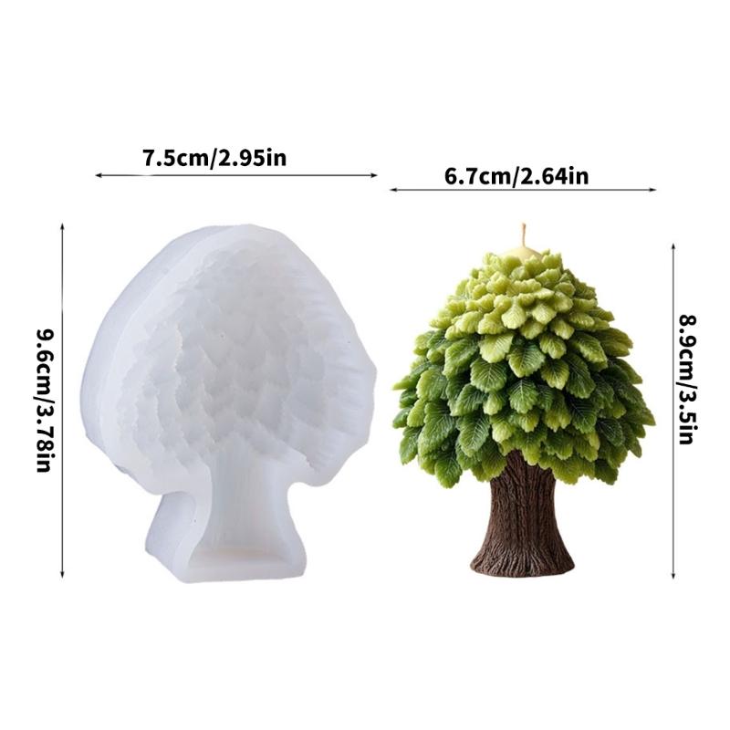 3D Tree Shaped Silicone Candle Mould Featuring Layer Leaf Designs For Natural Home Decoration Simple Demolding