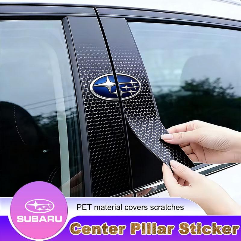2Pcs Car B-pillar Stickers Auto Center Column Decoration Decal For Subaru STI WRX Forester Impreza Legacy Outback XV WAS Ascent rjl1