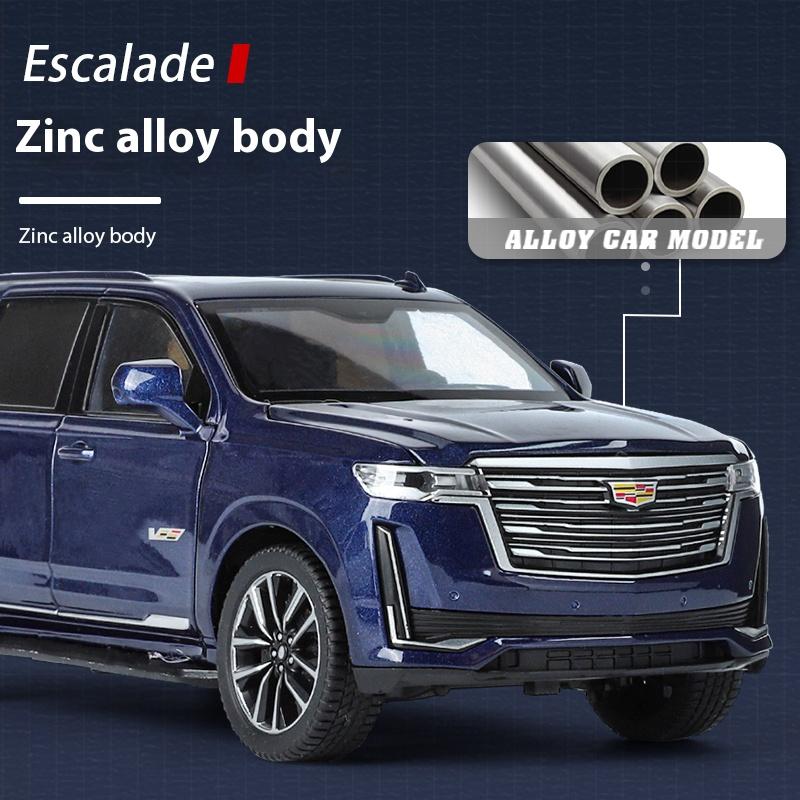 1:24 Escalade SUV Alloy Car Model Metal Die Cast Off-road Vehicle Model Simulation Sound and Light Children's Toys Boy Gift