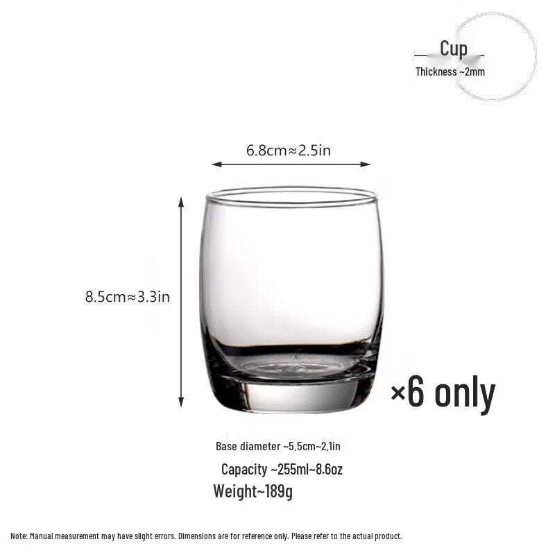 OEING Clear Glass Drinking Cups