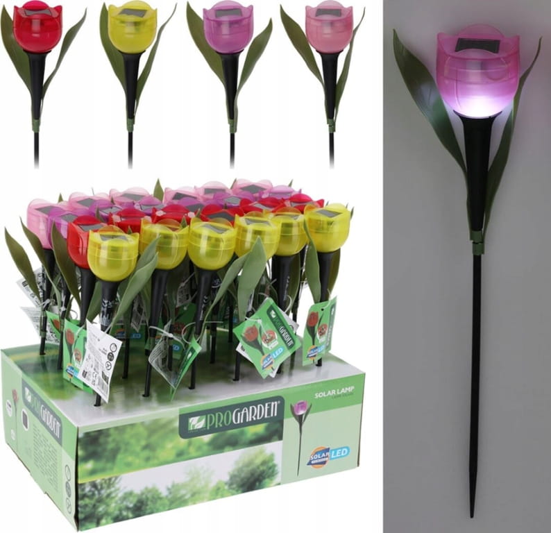 Tulip Solar Lamp 30cm Colorful Garden Decoration with Warm Light
