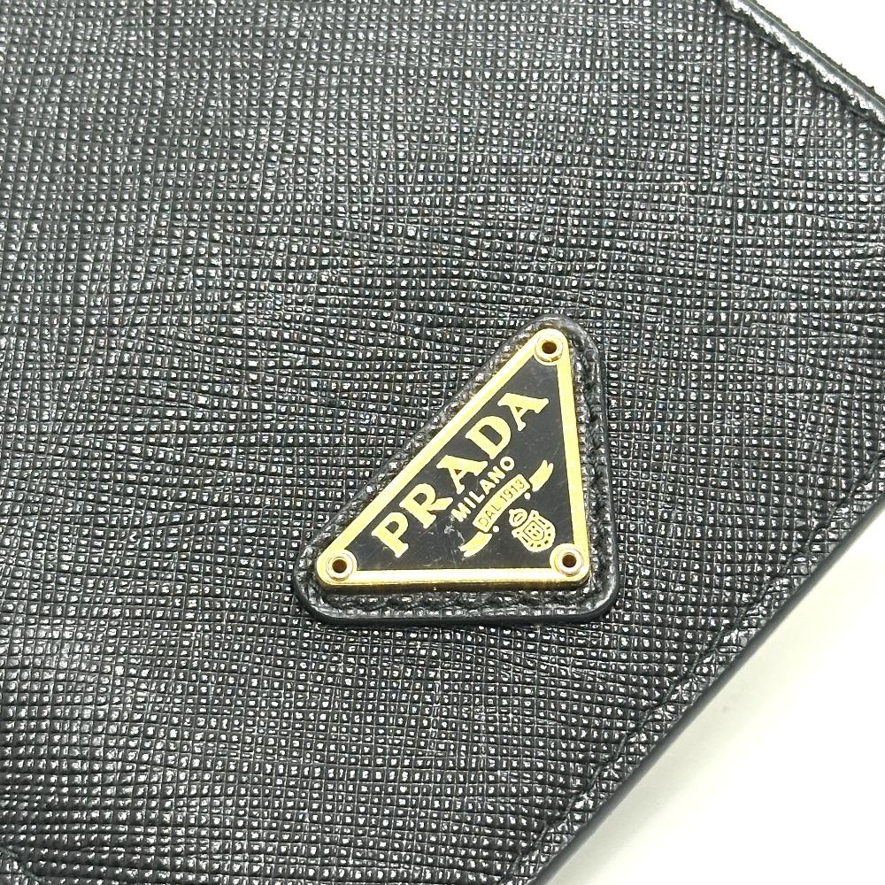 Prada 1MB025 Triangle Plate Document Holder Fragment Card Case Flat Long Wallet
