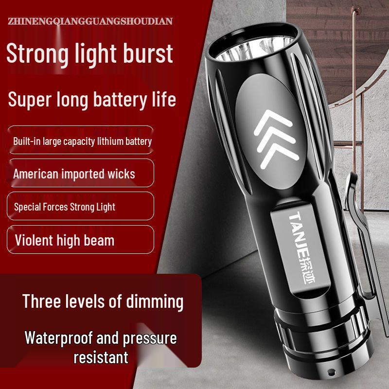 Ultra-Bright Rechargeable Outdoor Flashlight, Eight-Core, Multifunctional, Long-Range.