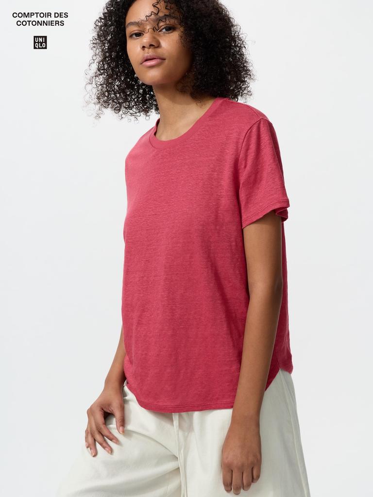Uniqlo Linen Crew Neck T  shorT Sleeve 