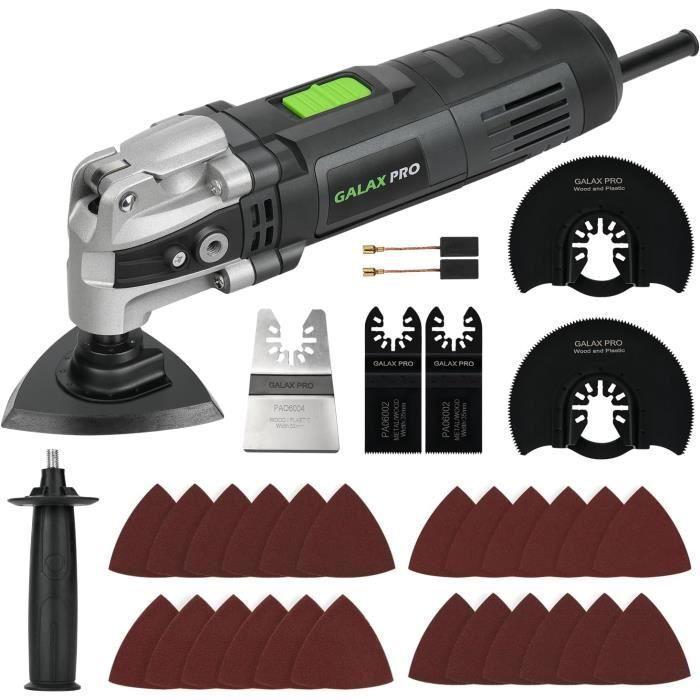 Outil Multifonction Oscillant - GALAX PRO - 400 W - 6 Vitesses - Angle Oscillant 4° - 30 Accessoires