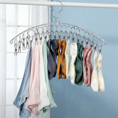 Clothes Hanger 20 Clips Stainless Steel Fasteners Clothes Drying Rack Hanger