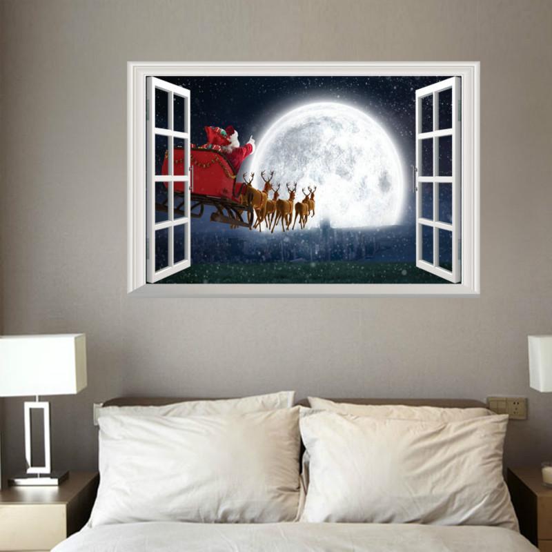 Christmas Window 3D Wall Stickers Personality Home Christmas Decoration Stereo Wall Stickers