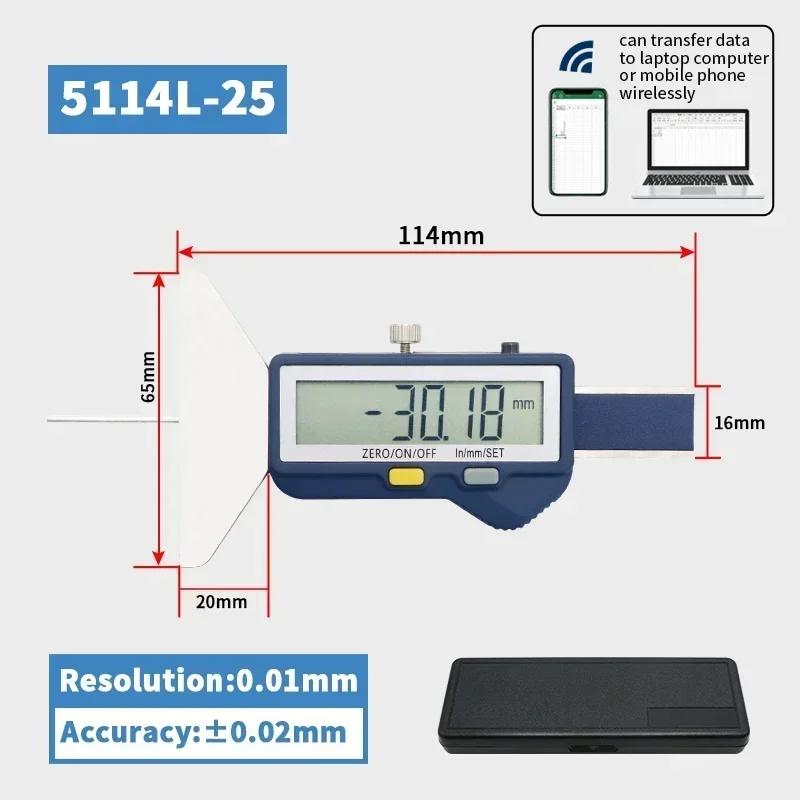 SHAHE Digital Depth Gauge 0-25mm/0-50 Mm Tread Depth Gauge For Car Tire Digital Depth Calipers Measuring Tools
