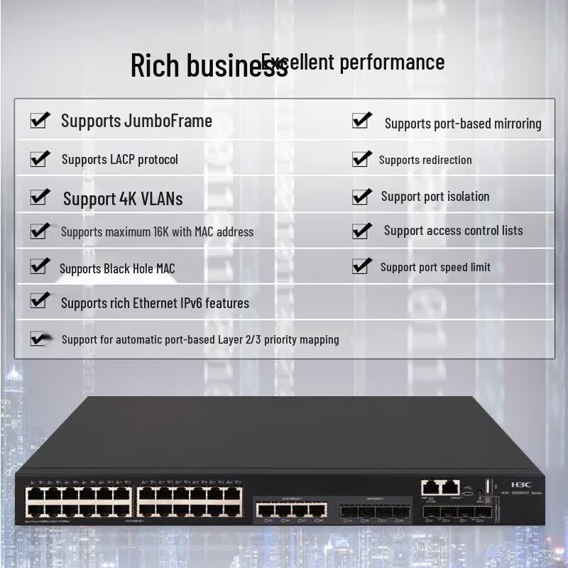 H3C S5500V2-34S-El Layer 3 Managed Core Switch