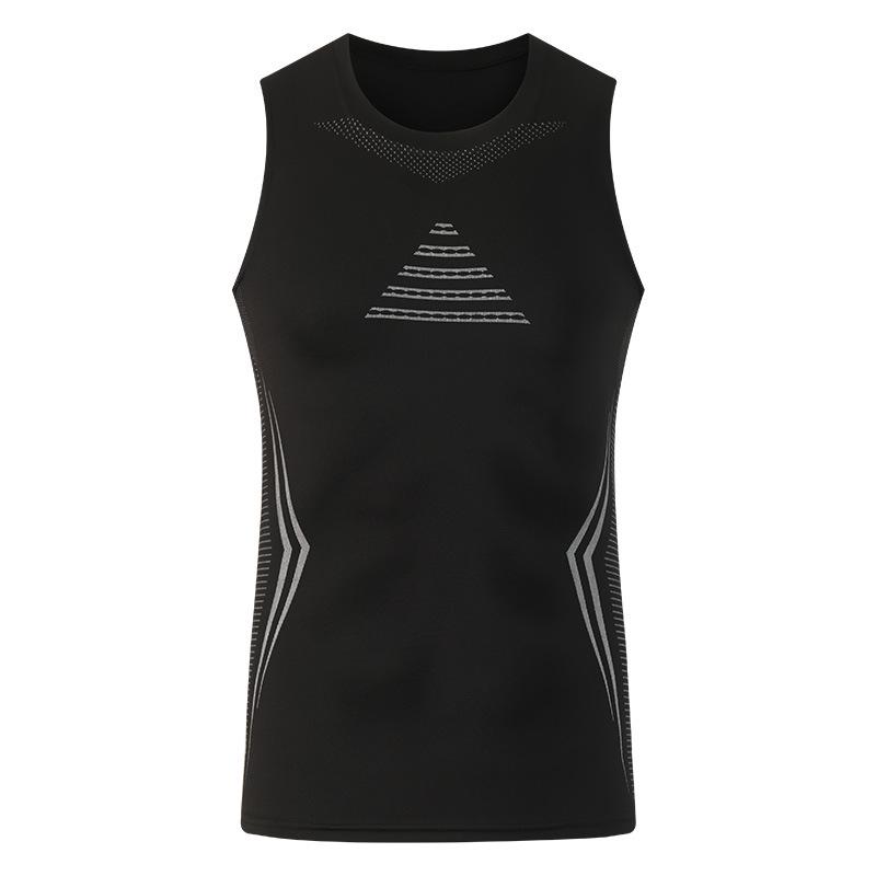 Cross-border Ice Silk Fitness Running Vest - Quick-dry, Sweat-wicking, Super Elastic, Breathable, Tight-fitting Sleeveless Tank Top Base Layer.