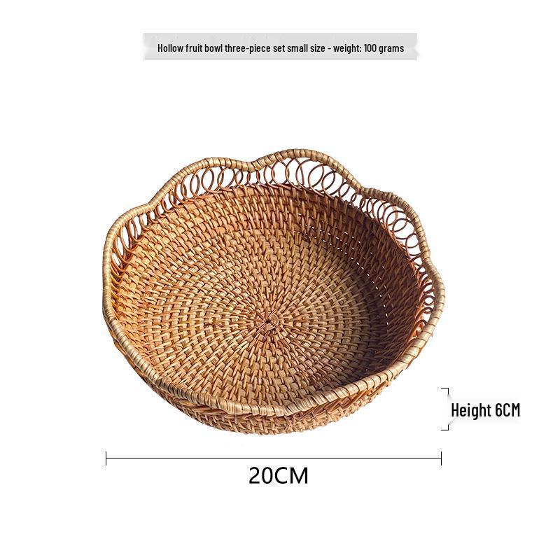 Hand-Woven Vietnamese Autumn Vine Tea and Snack Plate