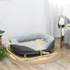 Dog Bed for Dogs Up to 25 kg, Removable Cover, Non-Slip Feet, 90 x 78 x 25 cm, Gray