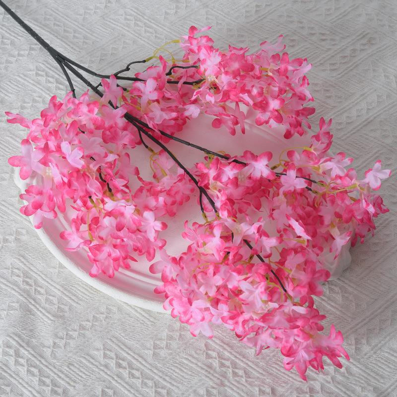 

Encryption Lilac Cross Cherry Blossom Simulation Flower Home Wedding Road Guide Decoration Fake Flower Artificial Silk Flower 2pcs розы красного