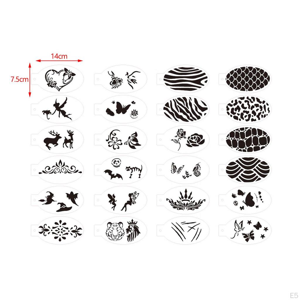 Face Paint Stencils, Body Painting Template Durable, Masquerade Festivals Portable Carnivals Party