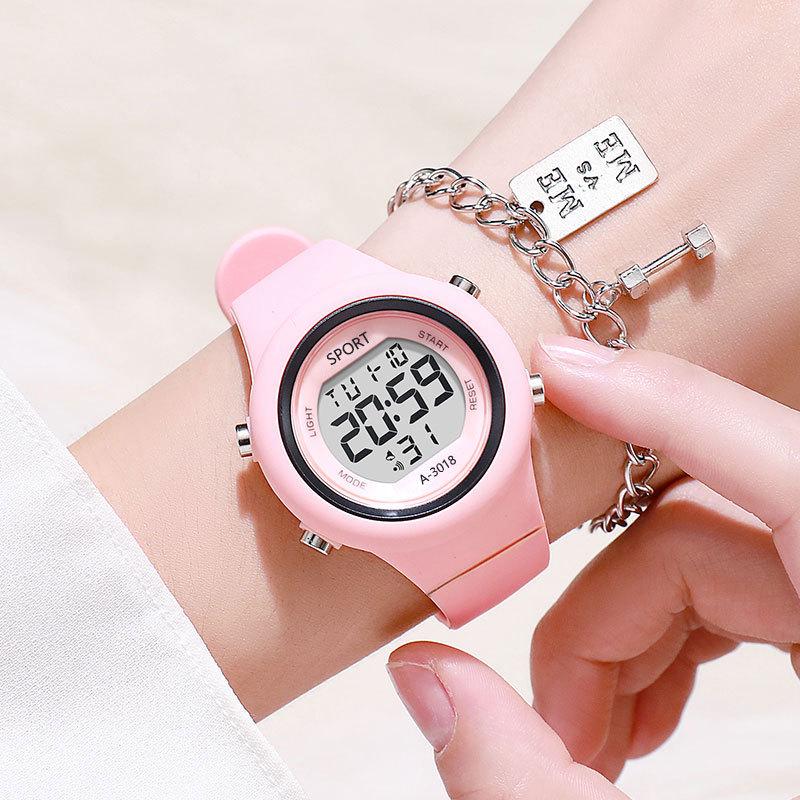Women's Waterproof Multifunctional Luminous Sport Alarm Watch for Students