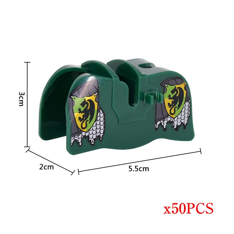 MOC 50 Stück Mittelalter Militär Mittelalter Ritter Kriegspferd Rüstung Pferdeleine Actionfiguren Bausteine Steine Spielzeug Kindergeschenk