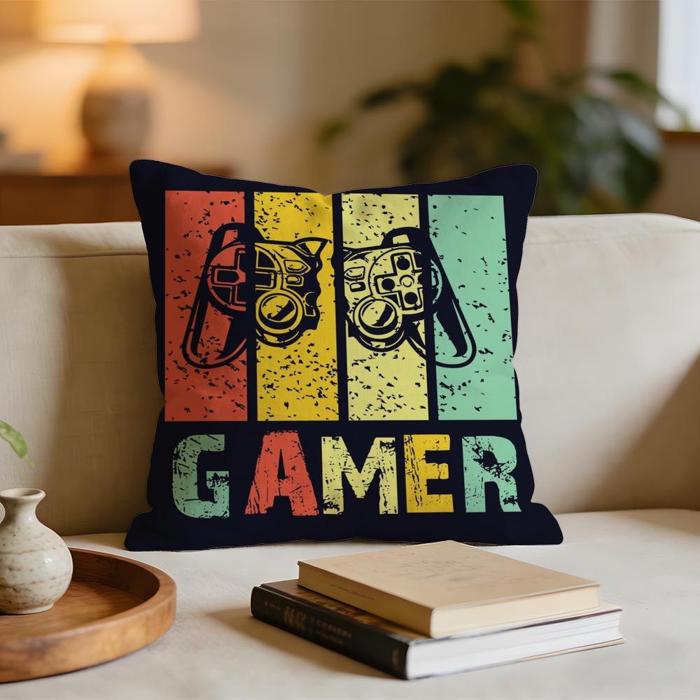 Colorful Graffiti Game Gamepad Cushion Cover Short plush pillowcase for bed sofa carwashable