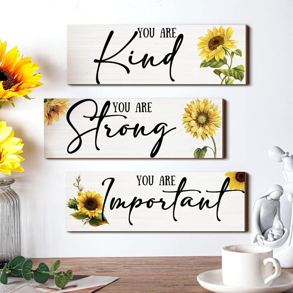 

3 шт. деревянные настенные художественные вывески с подсолнухом, деревенский дом, деревянные вывески, новая кухонная декорация для гостиной, стены