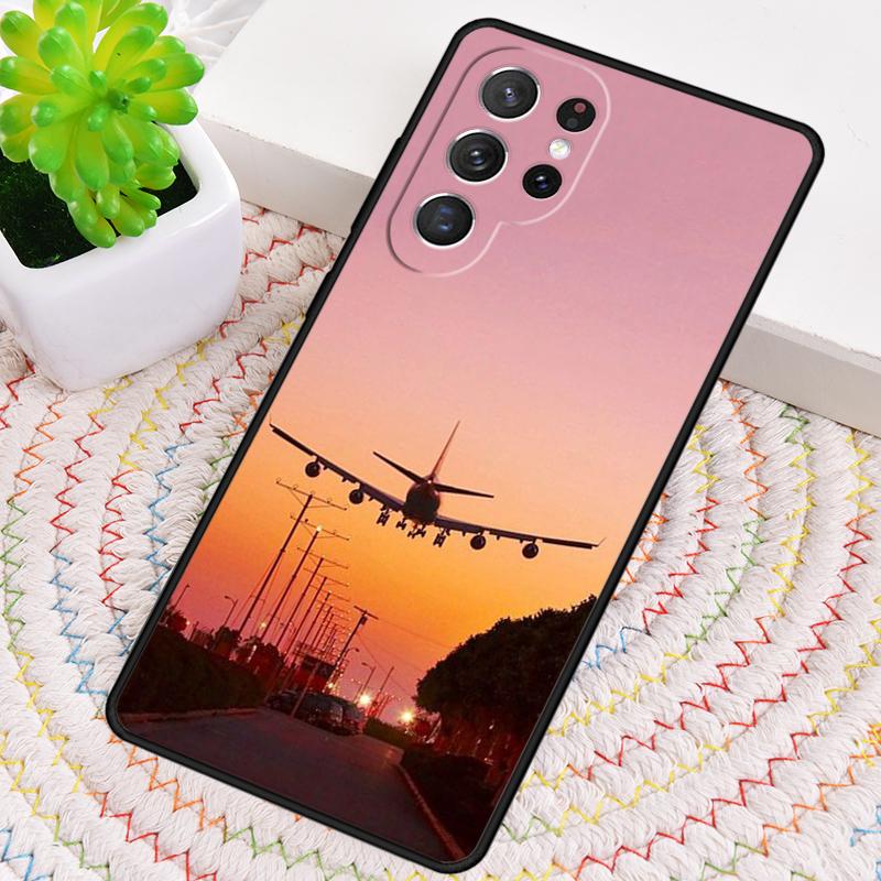 Aircraft Airplane Fly Travel Phone Case for Samsung Galaxy note 10 pro S26 Ultra S23 S24 FE S25 S21 S22 PLUS shockproof Cove