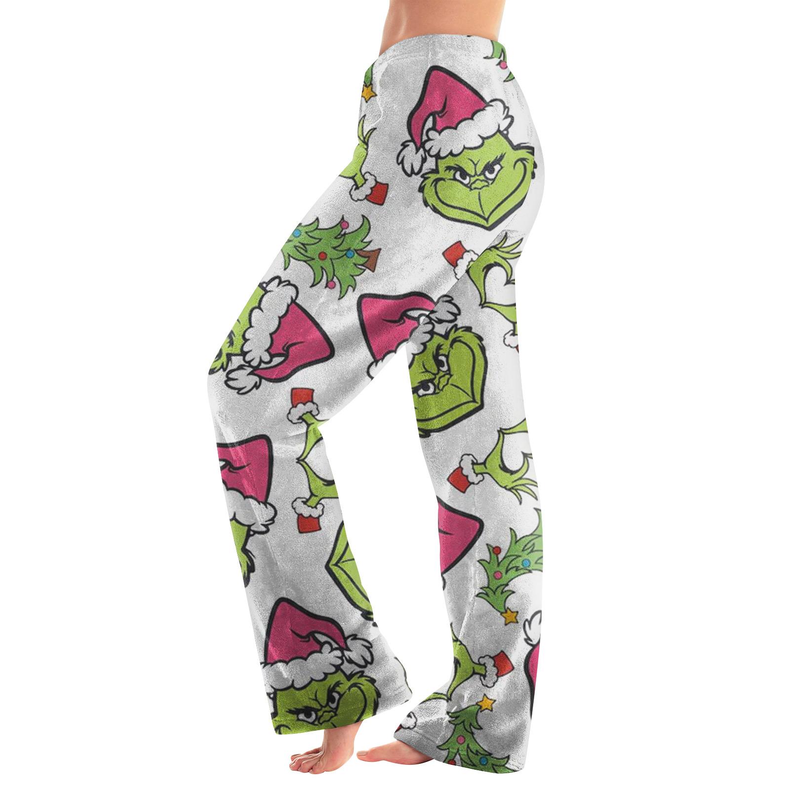 

Women Winter Print Pants Full Length Long Trousers Sports Pants XS білий