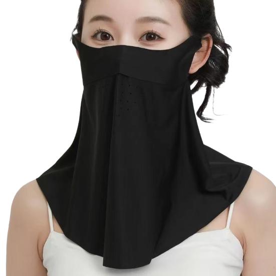 Face Guard with Elastic Strap Ultra-Wide Coverage Double-Layer Structure UPF 50+ UV Protection Cycling Face Protector