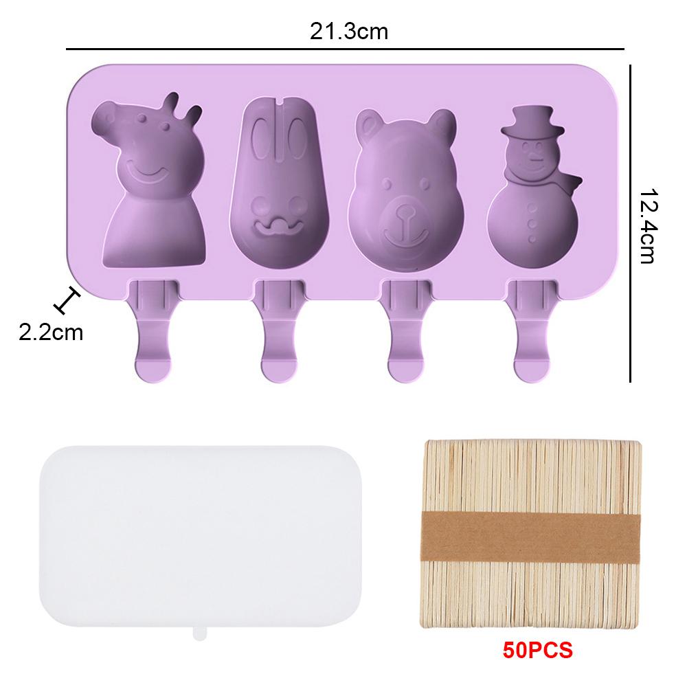 Silicone World 8/4/3 Hole Silicone Mold Silicone Ice Cream Mold Popsicle Molds DIY Ice Cream Mould Ice Pop Maker Mould Ice Tray
