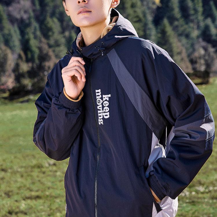 Anta Life Series Color Block Zip-Up Hooded Jacket Unisex Jackets Black 952218641-3