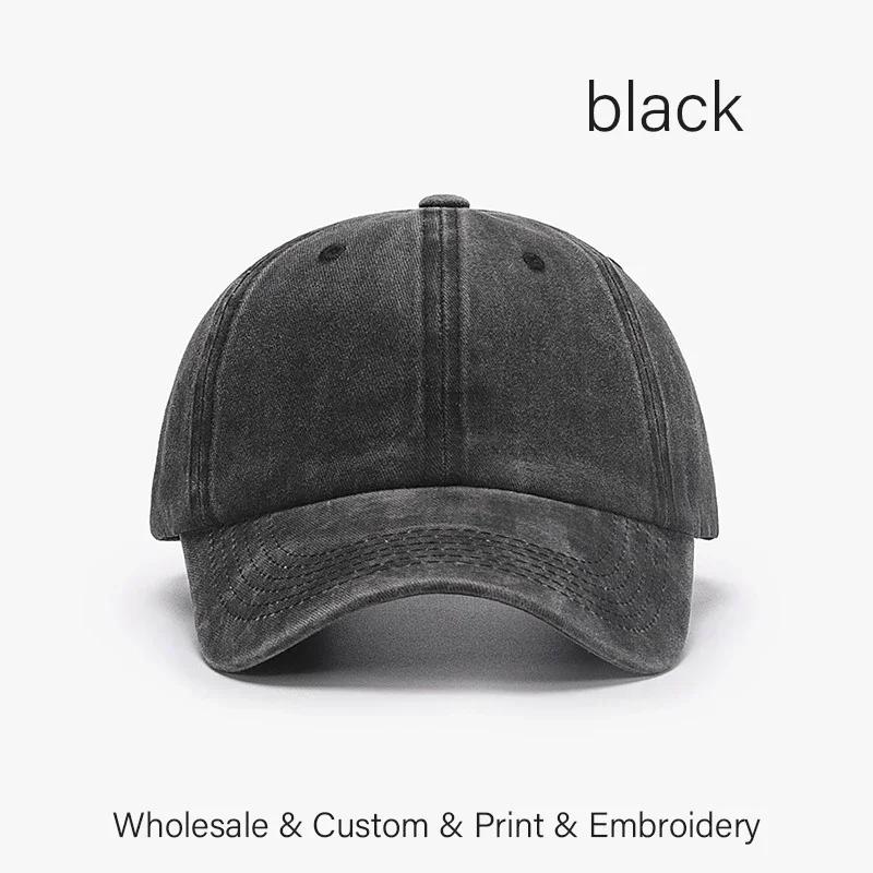 

SLECKTON Custom Cap Logo Embroidery Retro Baseball Cap для мужчин и женщин DIY Design Letter Hat Customize Graphic Print Wholesale Embroidery&Buy 4-10 Pcs чёрный