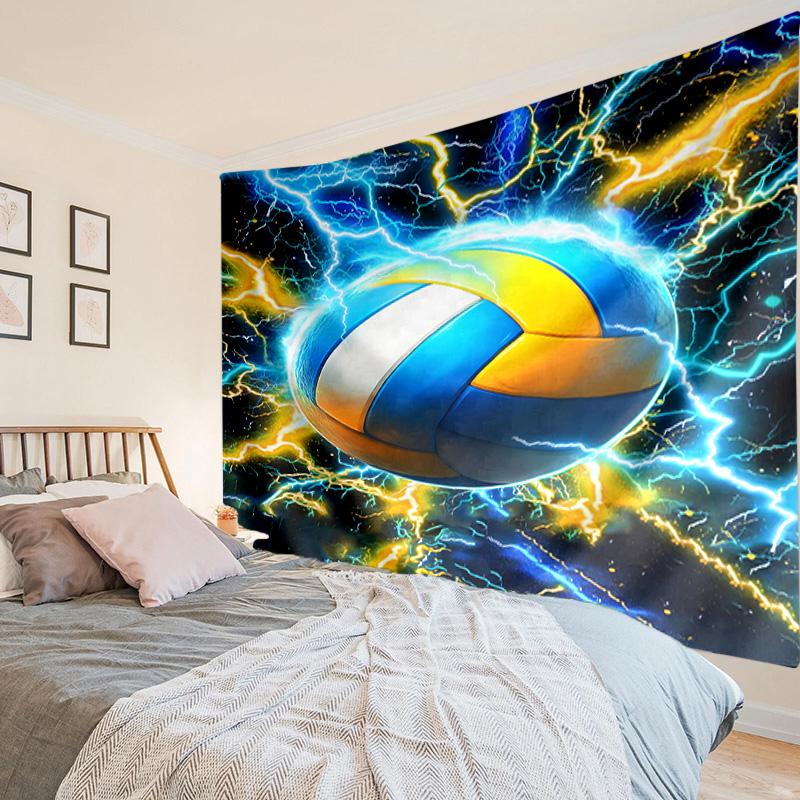 Flaming Football In Action Tapestry, Unique Design Tapestry, Wall Decor for Bedroom,Livingroom, Playroom,Heartwarming Fan Holiday Gifts