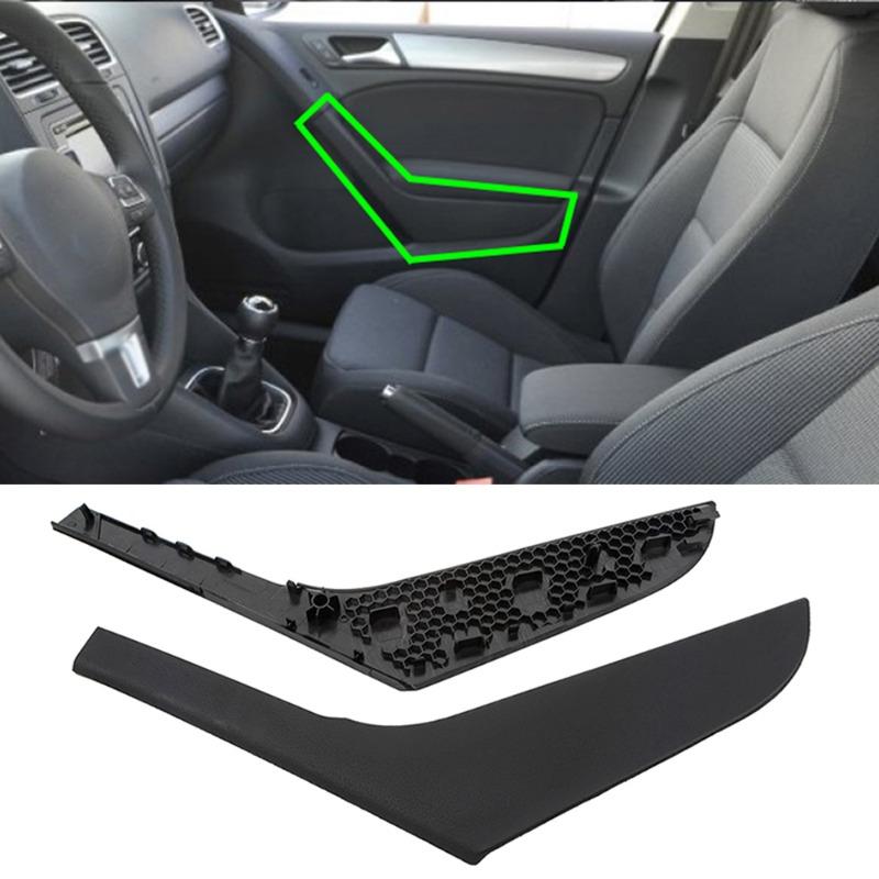 2-Doors Black Left and Right Interior Door Pull Handle Cover Panel Trim For VW Golf 6 GTI MK6 2009-2013 5K3868039A 5K3686040A