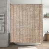 Natuurlijk Linnen Douchegordijn Met Rustiek Geweven Design Zachte Waterdichte Stof Voor Badkamerdecoratie