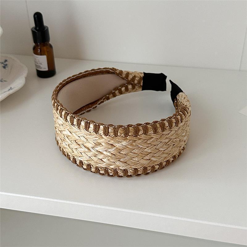 Elegant French-Style Woven Headband for Women, High-End Hair Hoop Accessory with High Skull Top Design