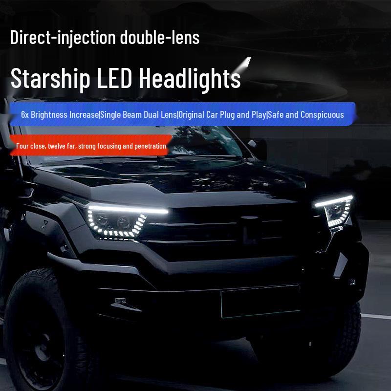 Tank 400 Hi4-T Starship Double Straight Headlight Assembly - Non-Destructive Replacement Car Lights.