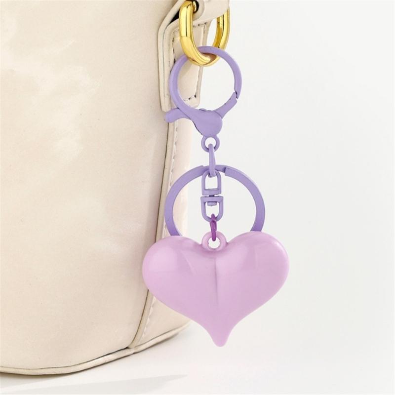 Sturdy Scratch Proof Acrylic Heart Keychain In Candy Color for Keys or Bag Charm
