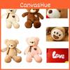 Adorable Silky Ribbon Teddy Bear Plush Toy For Girls Pp Cotton Stuffed Animal In Short Plush