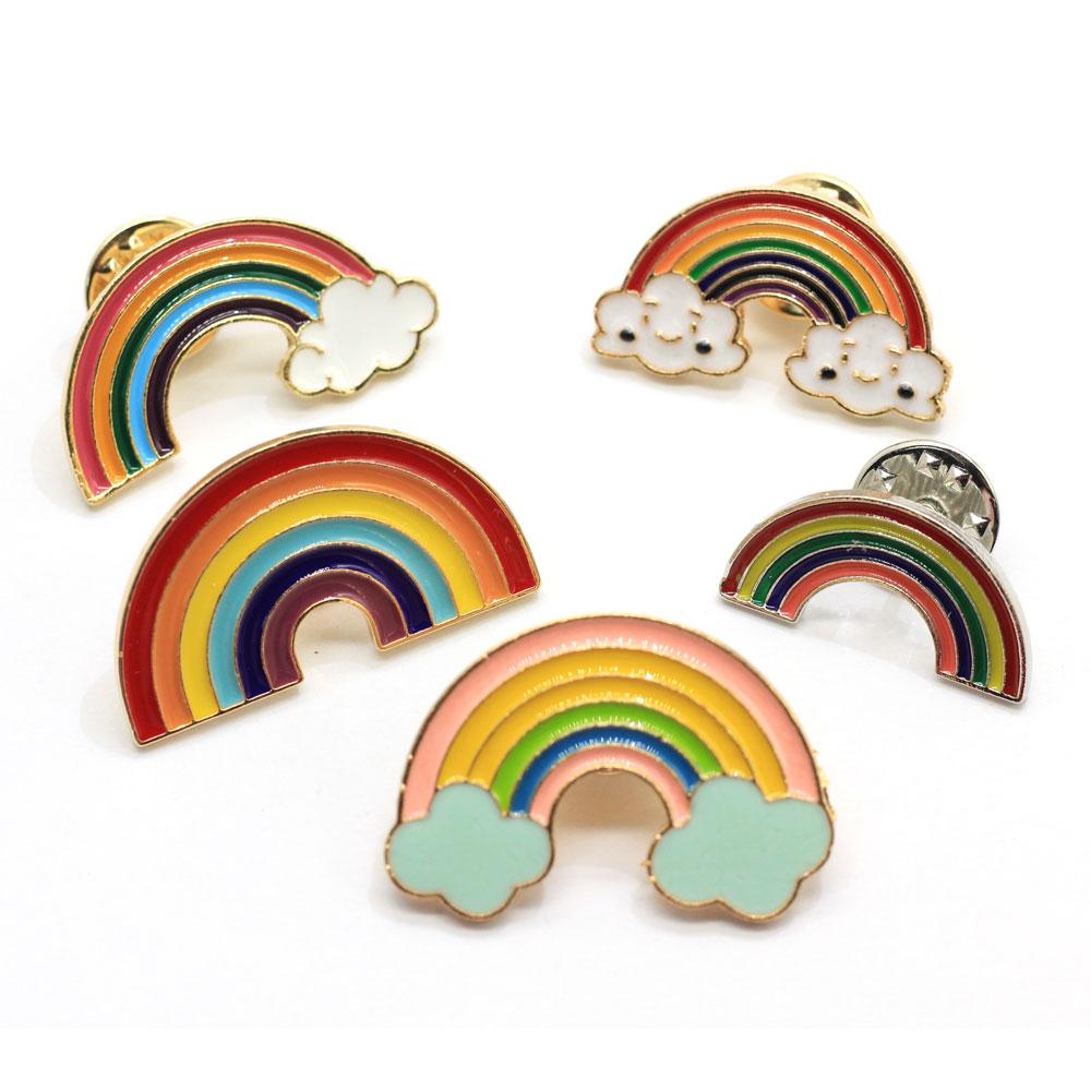 Custom Gradient Enamel Pins Rainbow Brooch for Lapel Badge Bag Jewelry Gift for Friend