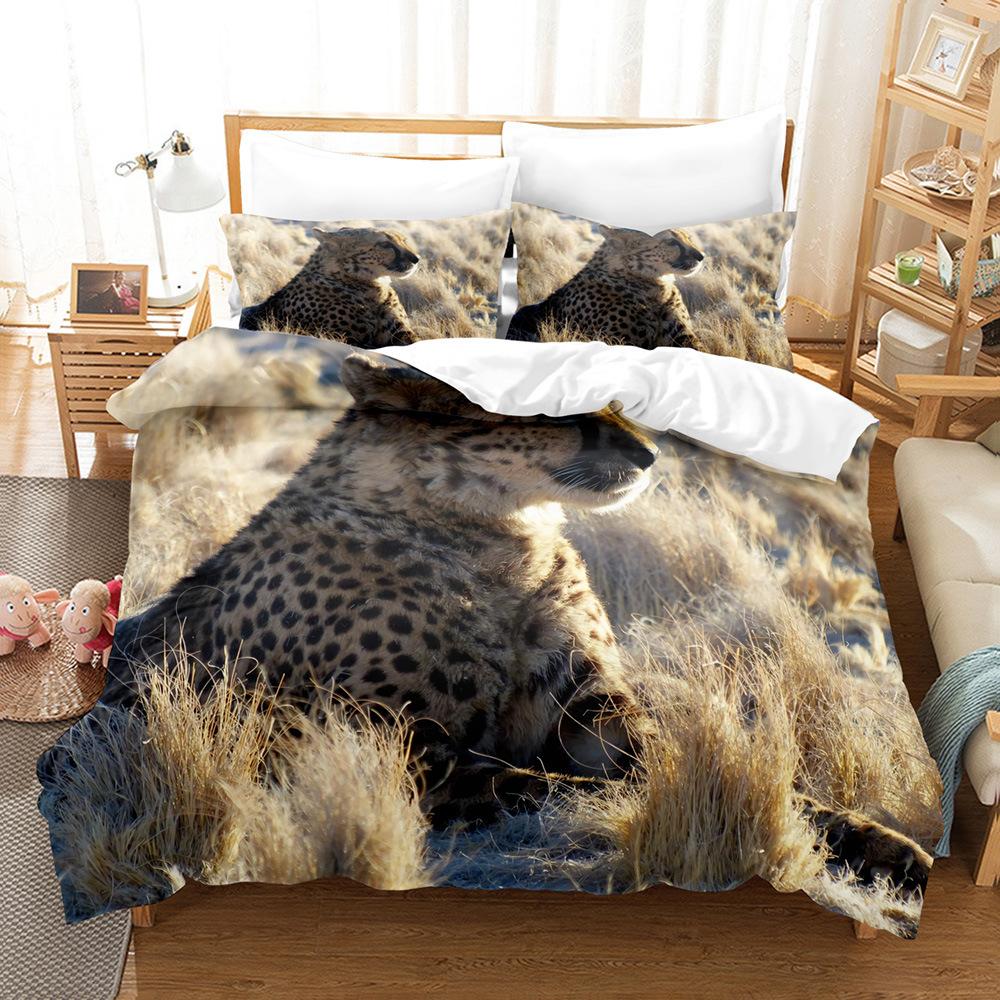 Leopard Pattern Bedding 3D Digital Printing Leopard Three-Piece Set
