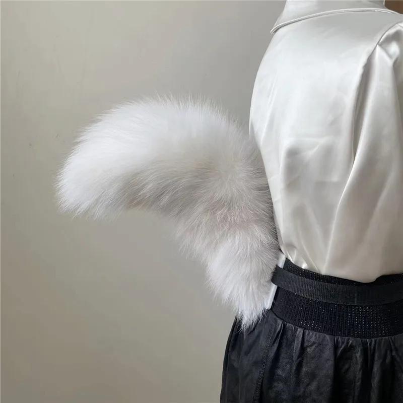 Nowy Lis Futrzany Ogon Talia Pluszowe Zwierzęta Lis Ogonek Rekwizyty Cosplay Regulowany Pasek Akcesoria Anime Sztuczny Futrzany Ogon Kostium