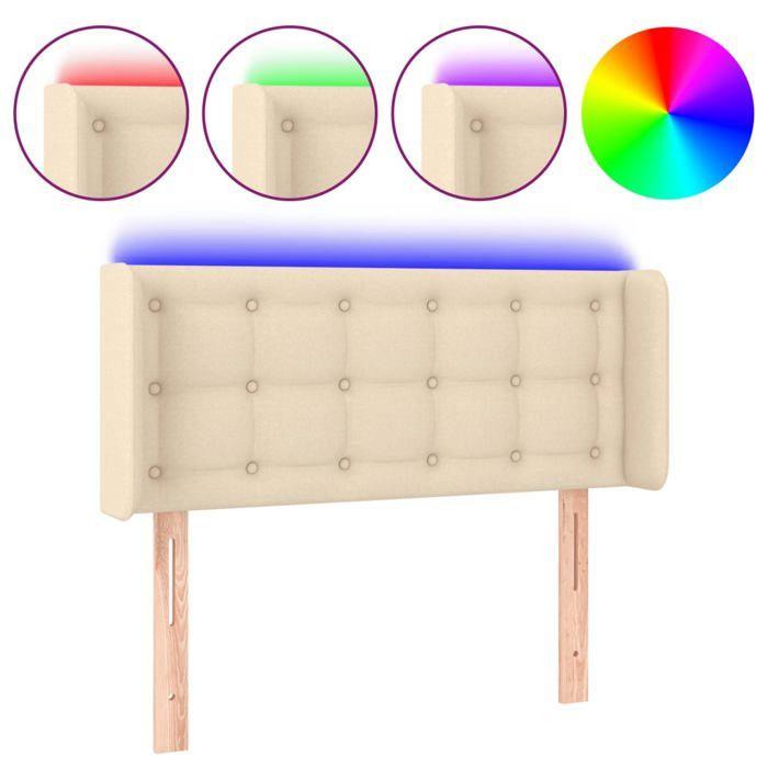 VidaXL LED Headboard Bedroom Furniture Single Bed Accessory Headboard Bed Frame Interior Cream 3123665
