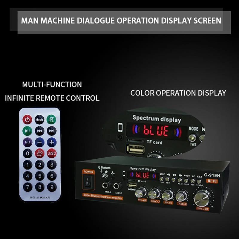 Bluetooth 5.0 Leistungsverstärker Subwoofer Lautsprecher 50+50W Unterstützt Mikrofon FM USB-Zugang Audioverstärker Auto Heim-Elektronik
