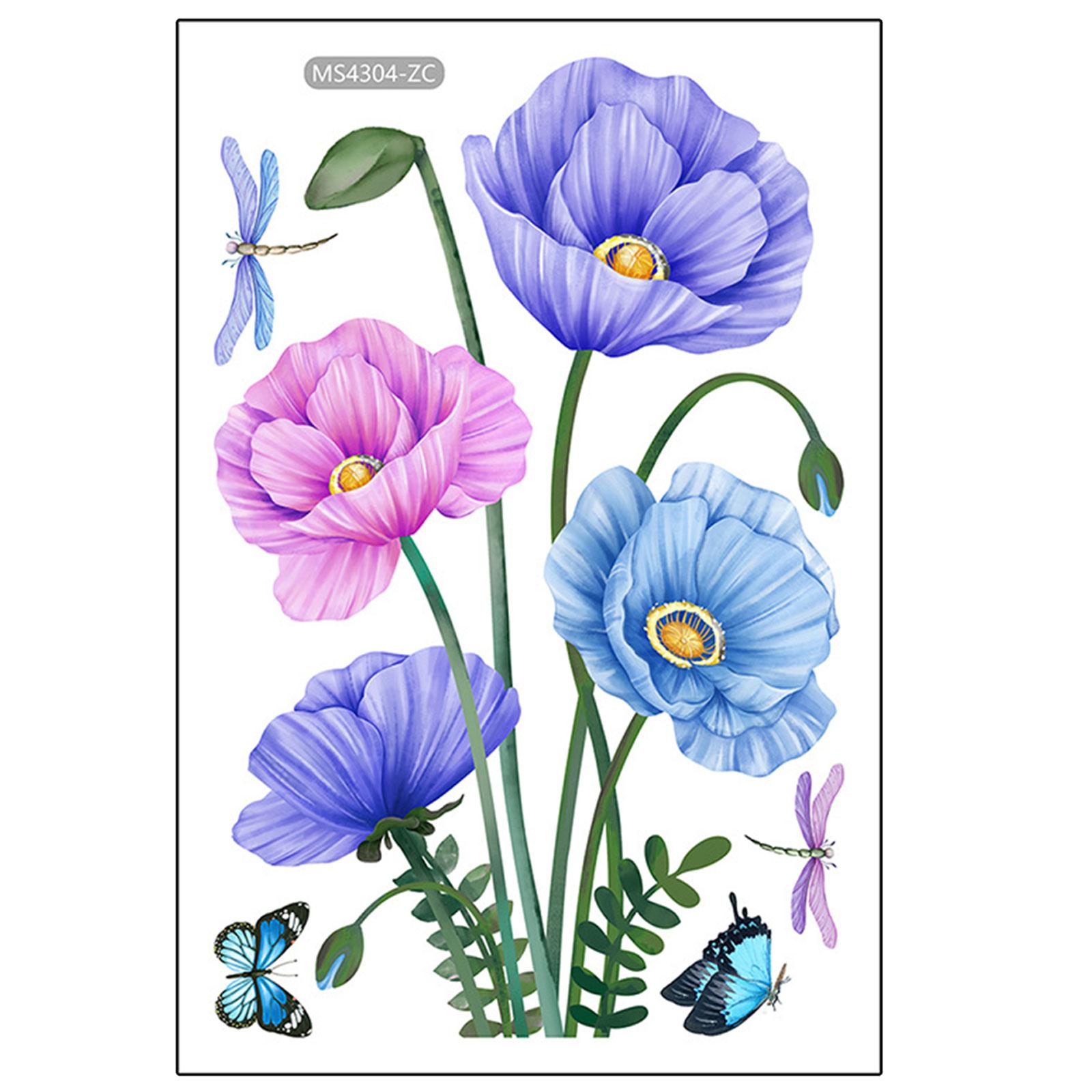 

Цветы Растения Наклейка На Стену Для Ванной Комнаты Туалет Декор Украшения Дома Фреска Украшение Самоклеящаяся