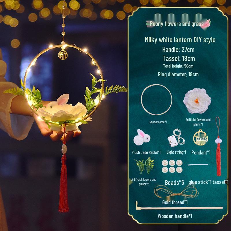 

DIY Luminous Lotus Lantern Kit: Handmade Hanfu Hanging Decoration for Kids