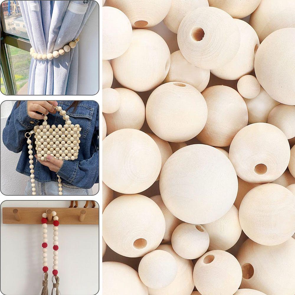 Unfinished Bracelet Jewelry Making Charms Necklace Accessories Loose Beads Round Balls Wood Beads