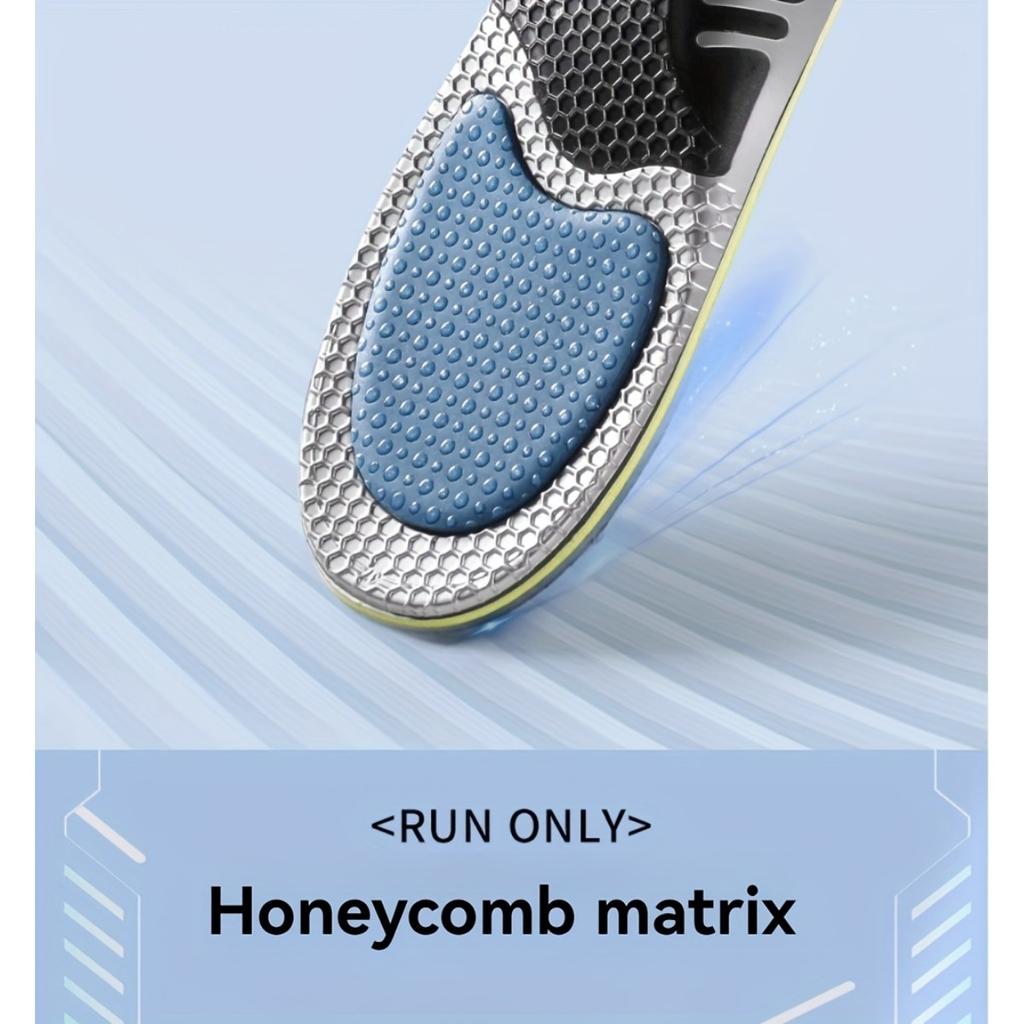 Silicone Sports Insole - Shock-absorbing, Comfortable Cushioning, Suitable for Running and Standing, with Arch Support, Insole