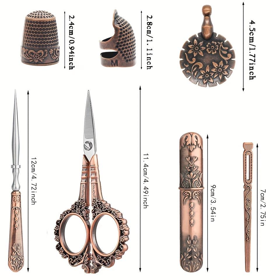 Vintage Wooden Box Embroidery Scissors Kit Diy Craft Supplies Tools Antique Sewing Kit Omplete Sewing Tools For Sewing Craft